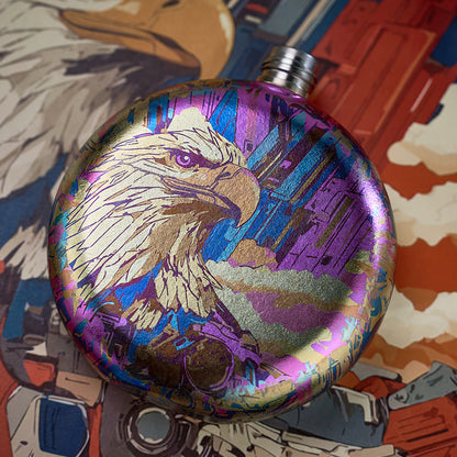 World Premiere Colored Titanium Hip Flask