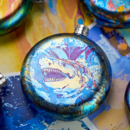 World Premiere Colored Titanium Hip Flask