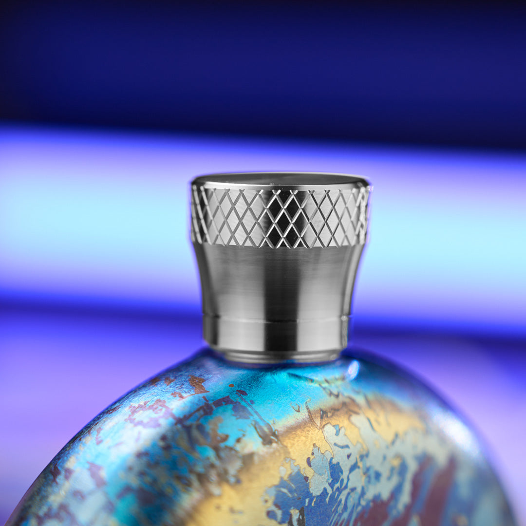 World Premiere Colored Titanium Hip Flask