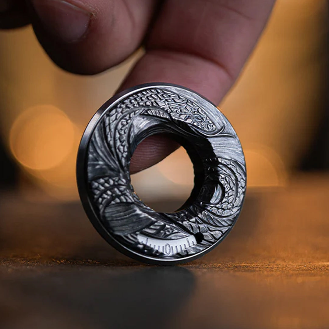 Serpent-Scaled Titanium Curve Measure Ring