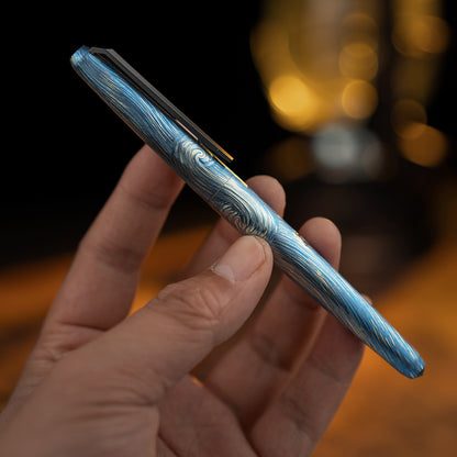 Hand-carved Titanium Tactical Ballpoint Pen