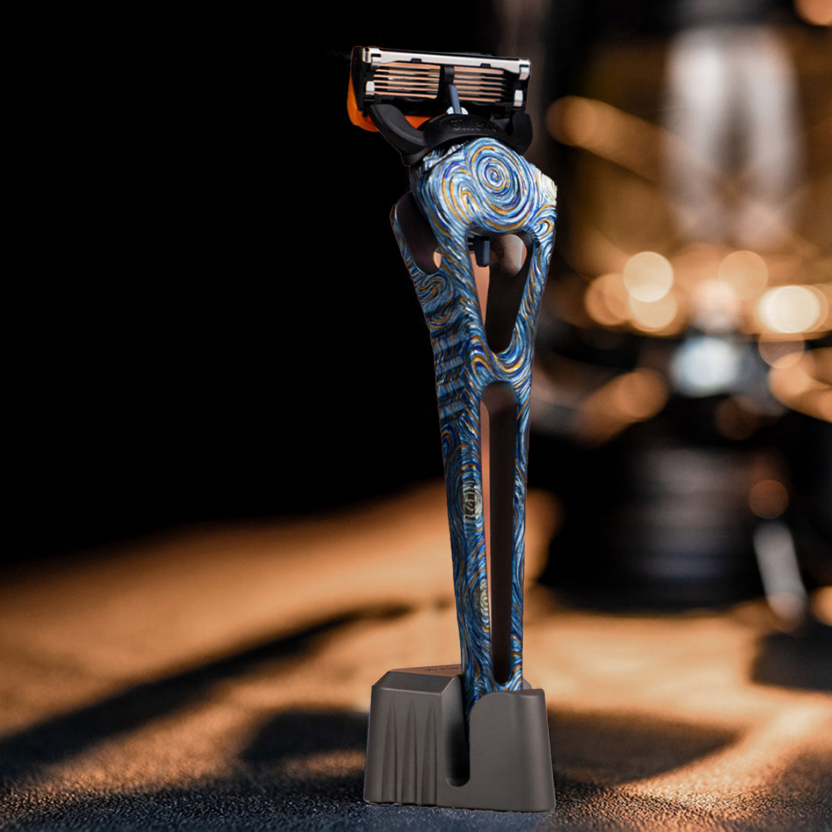 The Starry Night--Hand-carved Titanium 5-Layer Razor