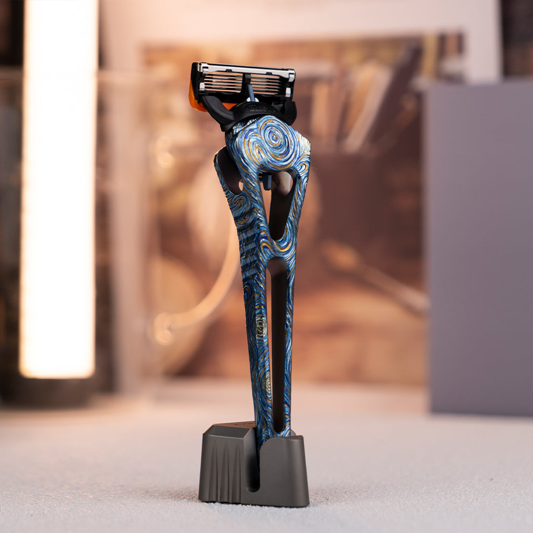The Starry Night--Hand-carved Titanium 5-Layer Razor
