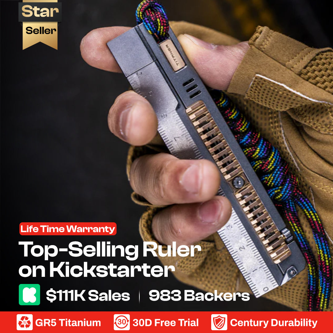 Mix 2.0: Titanium EDC Ruler