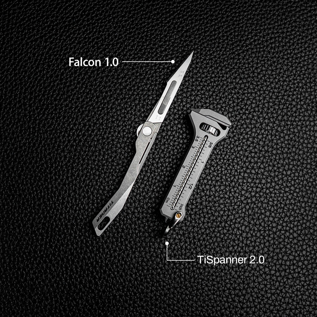 Falcon 1.0 Micro Cutter: Titanium Utility Mini Folding Cutter