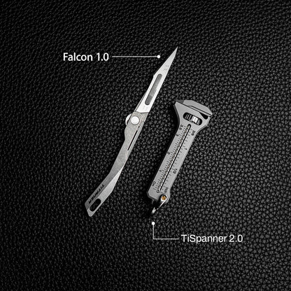 Falcon 1.0 Micro Cutter: Titanium Utility Mini Folding Cutter