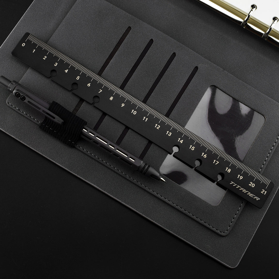 Dual-sided Ti Bookmark/Ruler