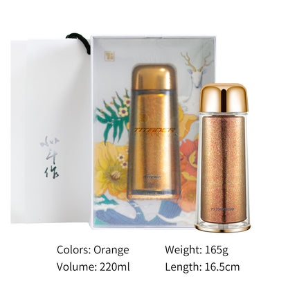 Ice-crystal Pure Titanium Water Bottle
