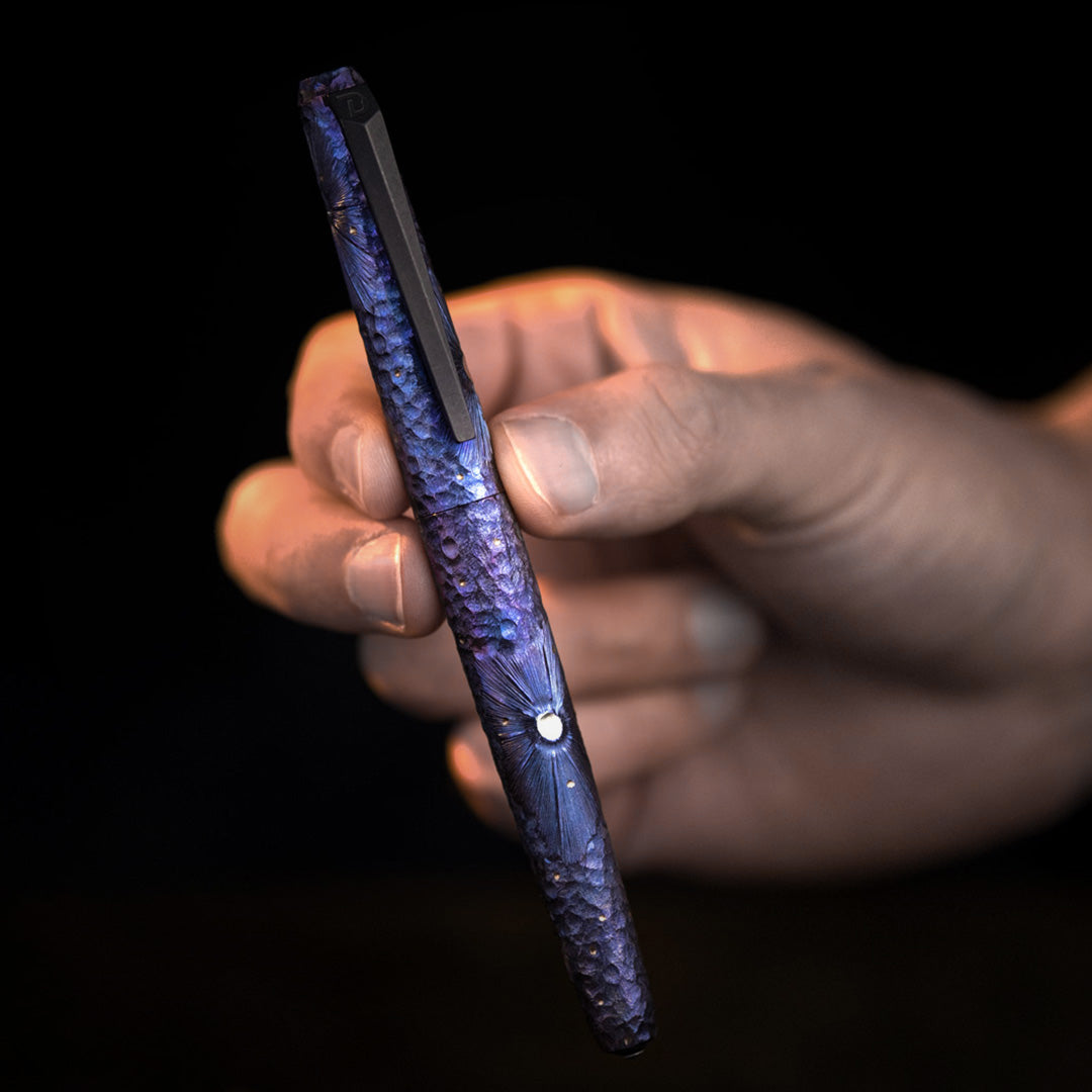 Blue Meteor Titanium Fountain Pen