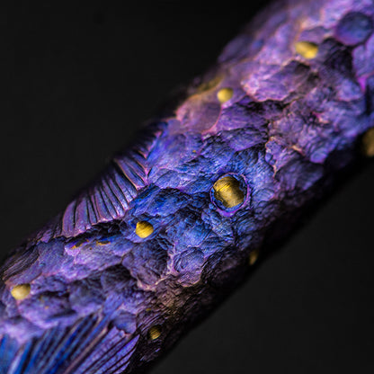 Hand-carved Titanium Tactical Ballpoint Pen