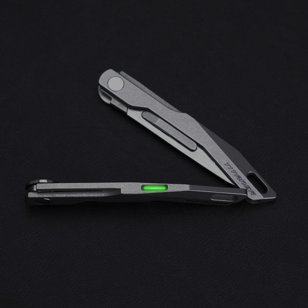 Falcon Compact: Titanium Keychain Folding Cutter – Titaner