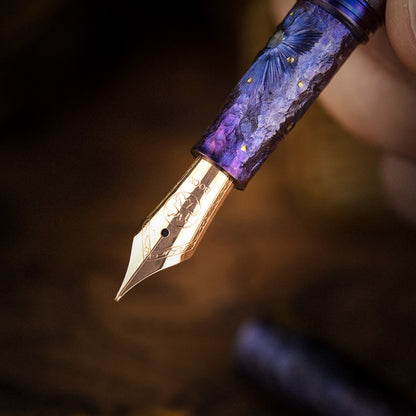 Blue Meteor Titanium Fountain Pen