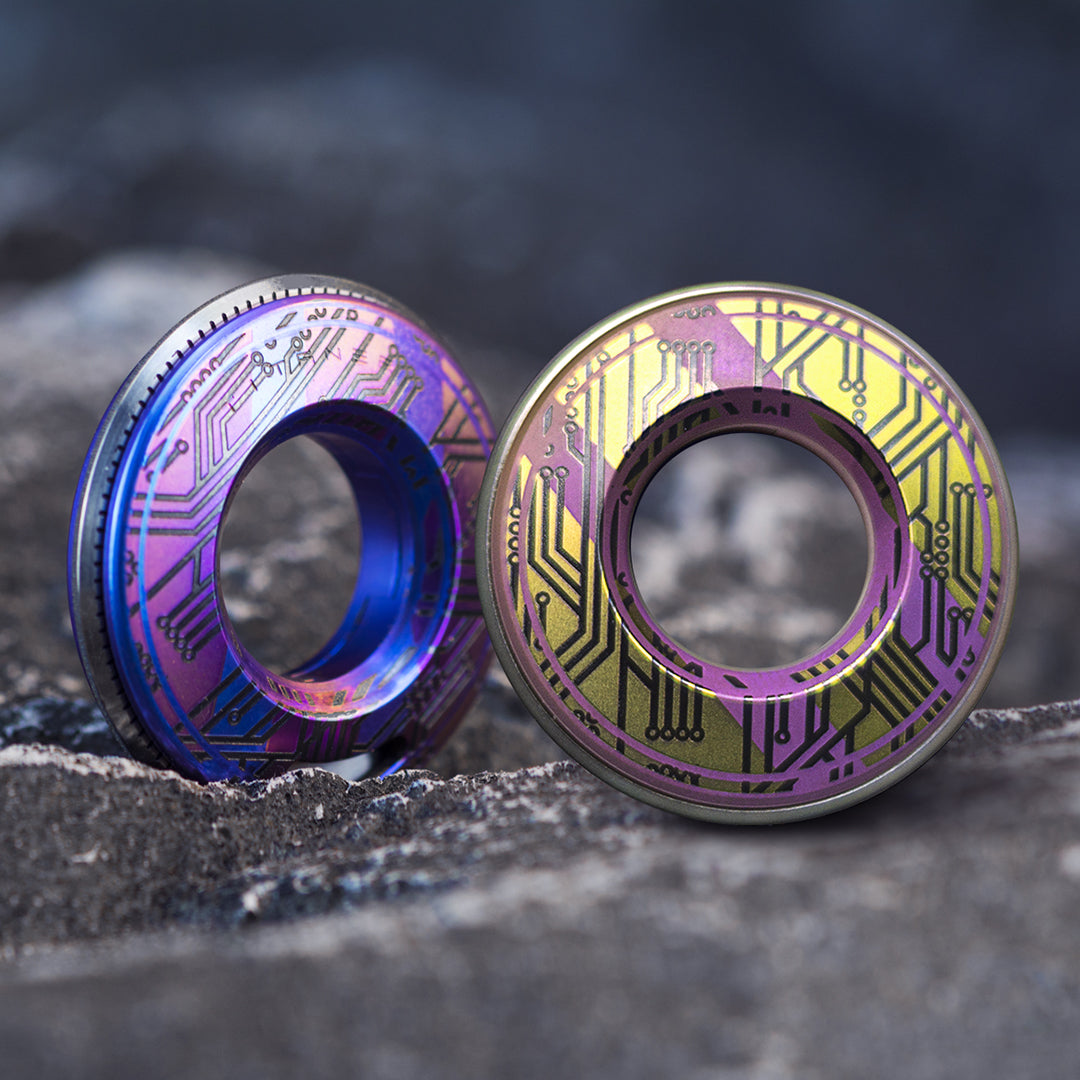 Hand-carved Tiroler: Exquisite Titanium Curve Measure Ring on Fingertips