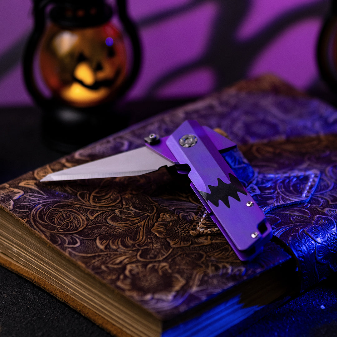 Raven 1.0 Pro: Titanium Utility Folding Knife Halloween Abyss Maw