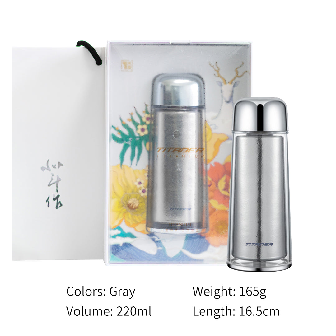 Ice-crystal Pure Titanium Water Bottle