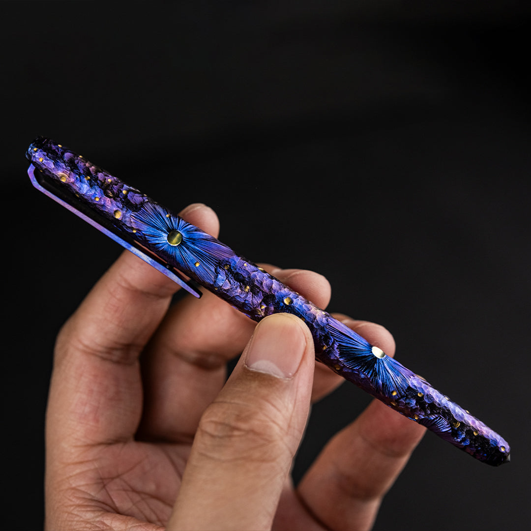 Blue Meteor Titanium Tactical Ballpoint Pen