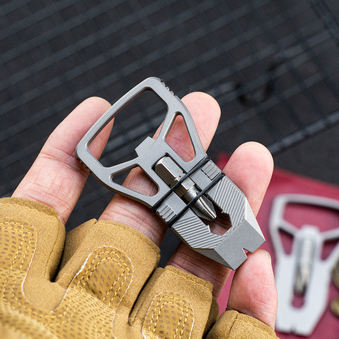 Titanium Multi-function EDC Tool for Bottle Opener/Pry Bar/Screwdriver