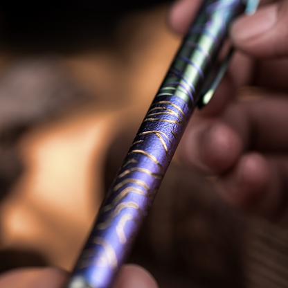 Hand-Carved Titanium Fountain Pen