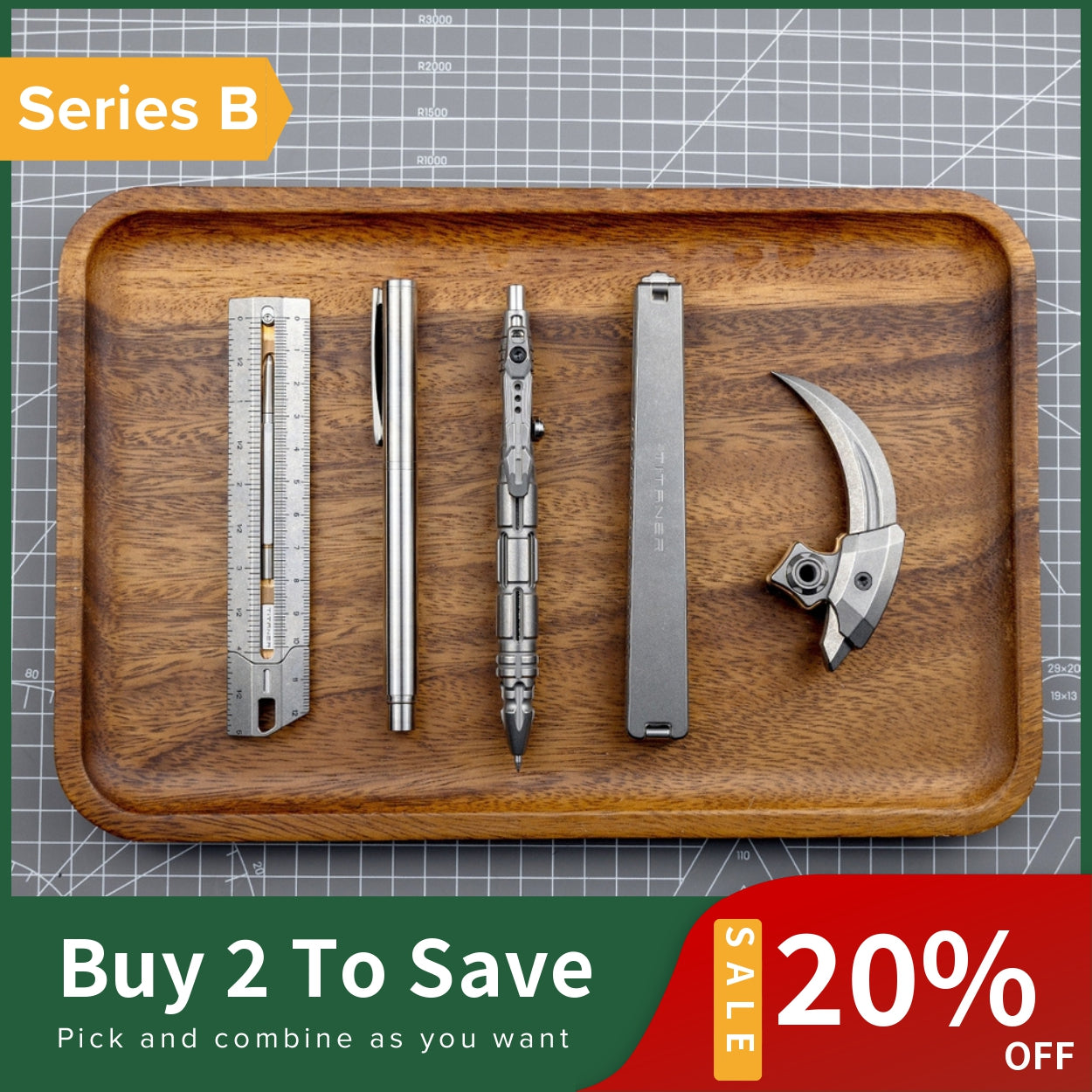 【20% OFF】Mix & Match Titanium EDC Gears Combo Pro