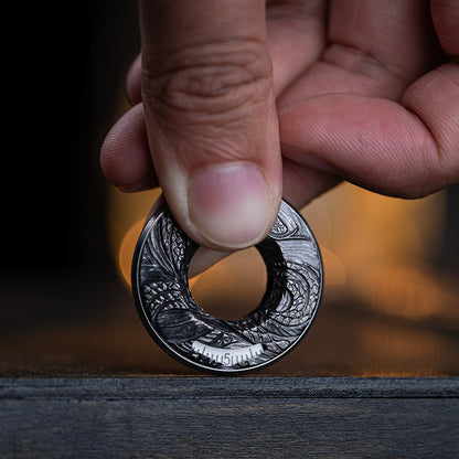 Serpent-Scaled Titanium Curve Measure Ring
