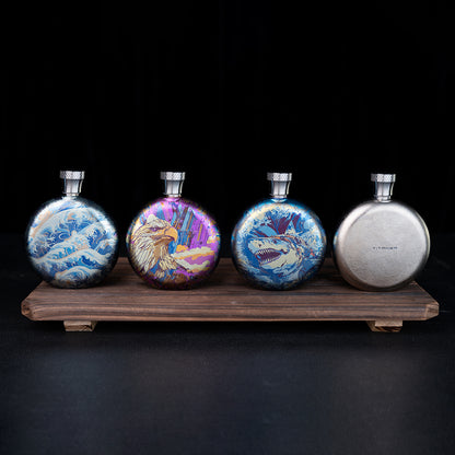World Premiere Colored Titanium Hip Flask
