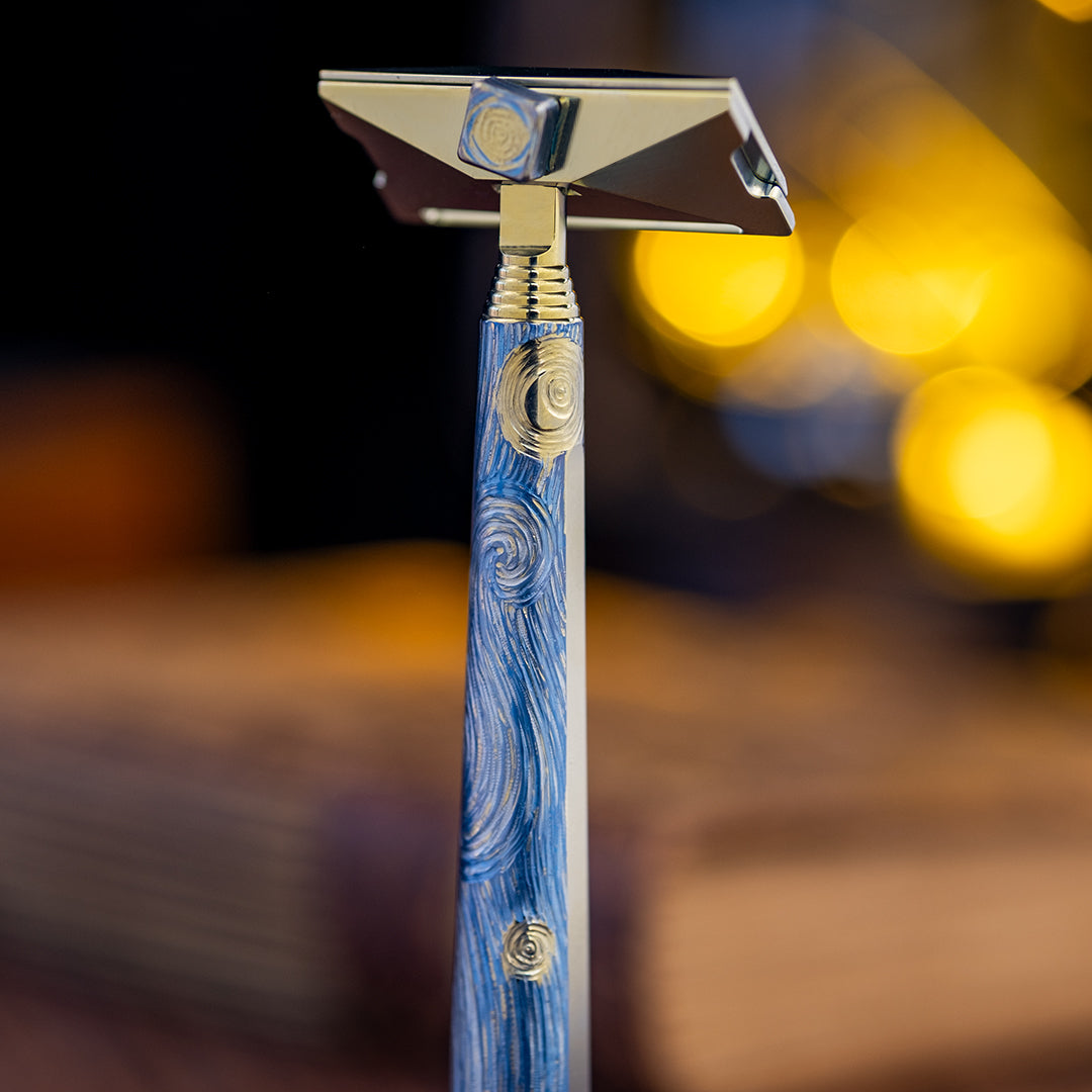 The Starry Night--Hand-Carved Titanium Single-edge Razor