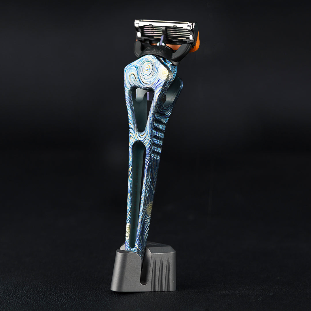 The Starry Night--Hand-carved Titanium 5-Layer Razor