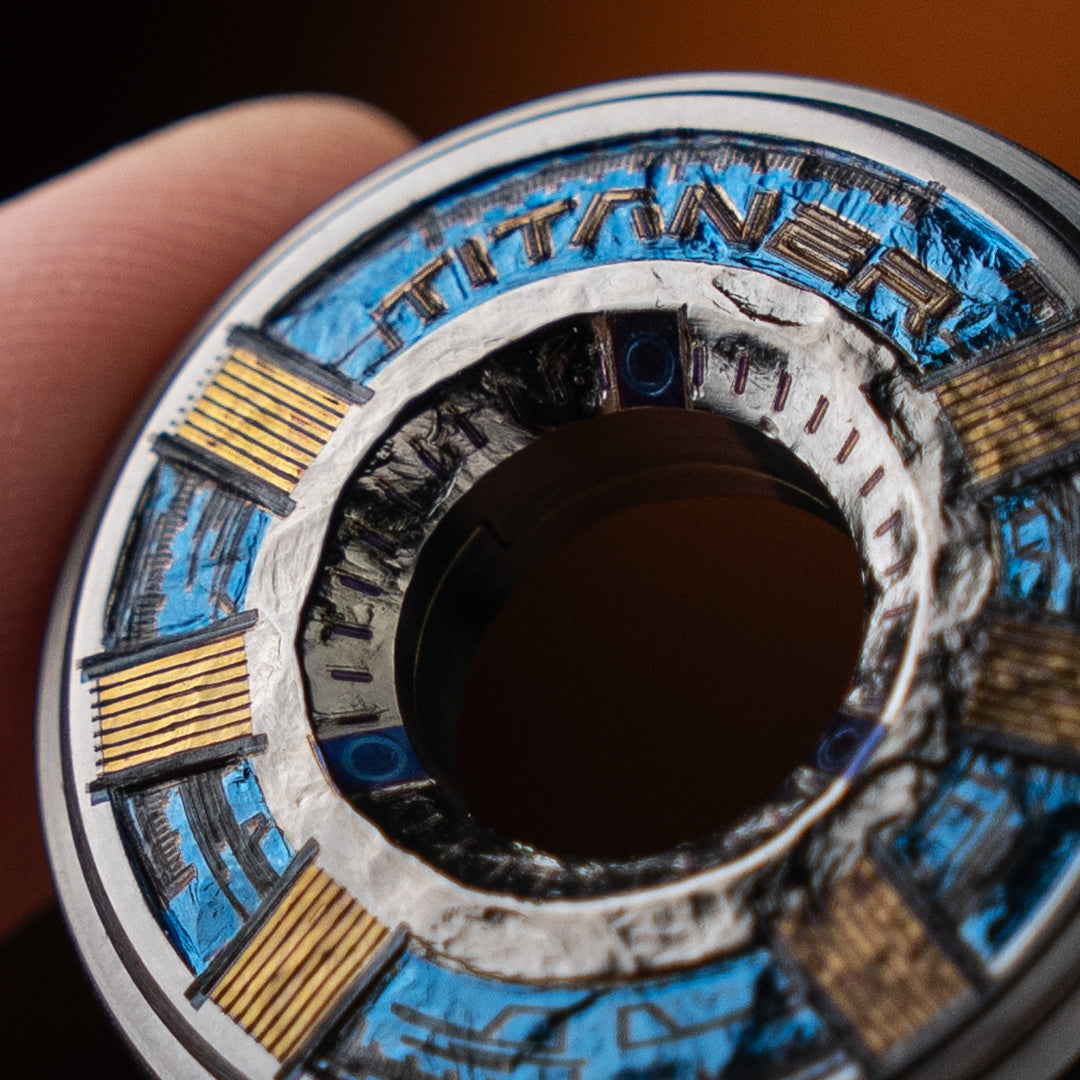Blue Steel : Titanium Hand Carved Measure Ring 2.0 【Limited 10 Pcs】