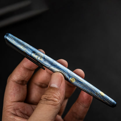 Hand-carved Titanium Tactical Ballpoint Pen