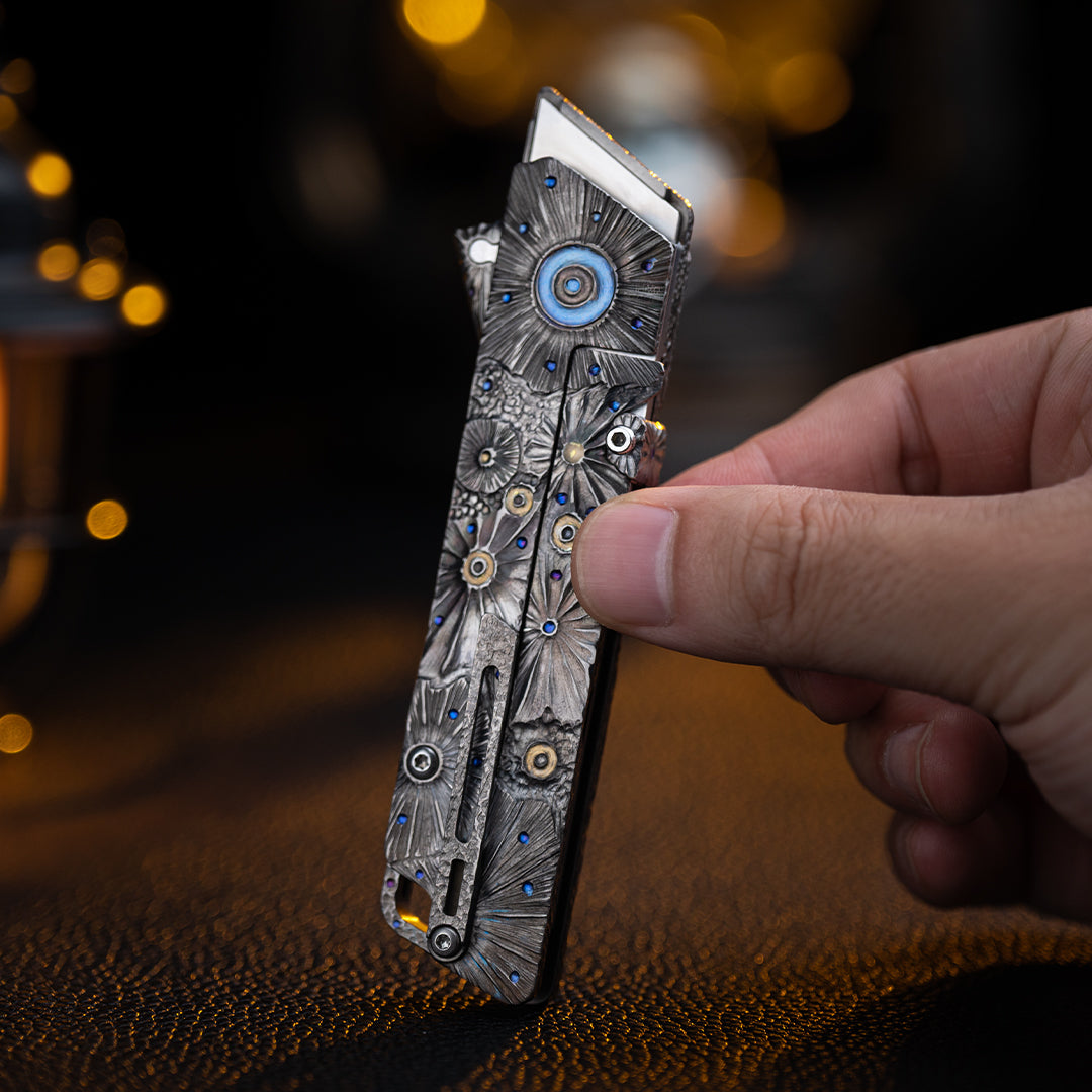 Obsidian Meteor Raven Titanium Utility Folding knife(Limited 30 pcs)