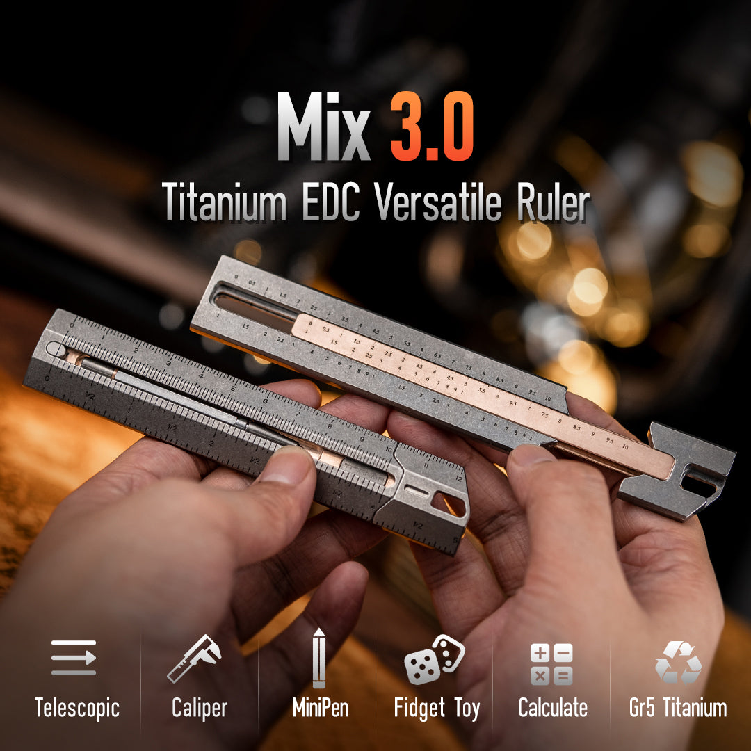 Mix 3.0: Titanium EDC Versatile Ruler
