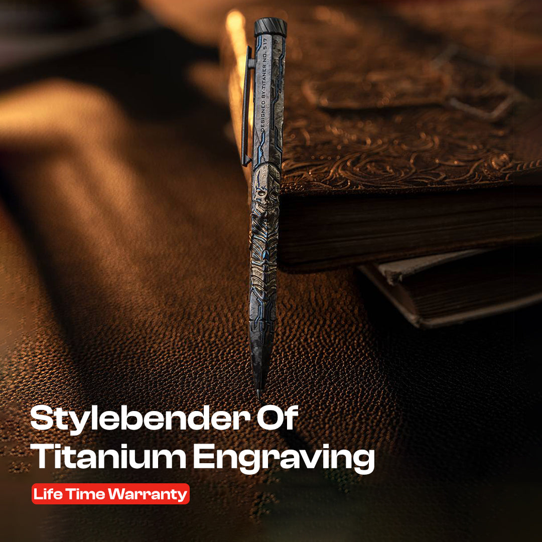 Nether Pillar: Hand Carved Titanium EDC Pen【Limited 30 Pcs】