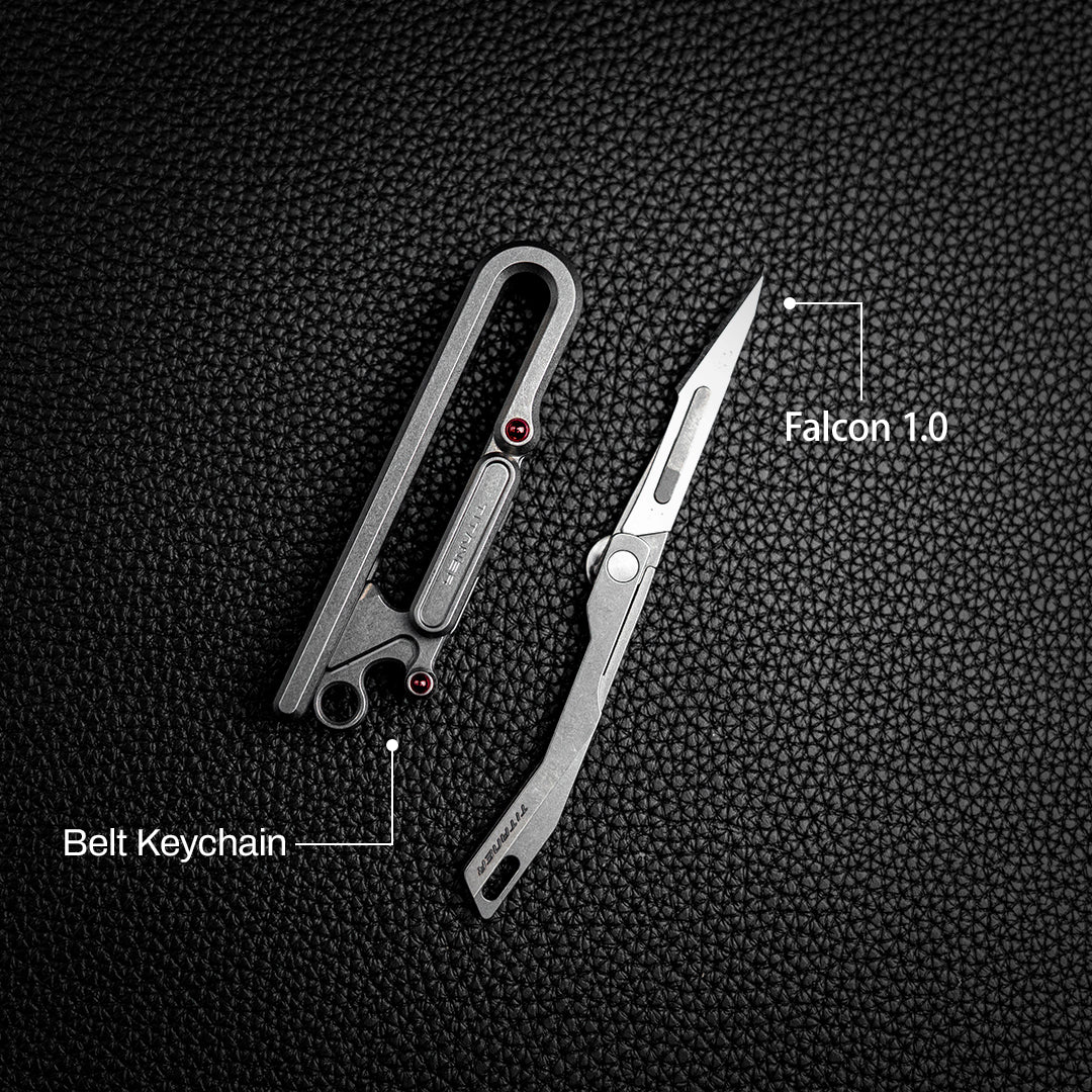 Falcon 1.0 Micro Cutter: Titanium Utility Mini Folding Cutter