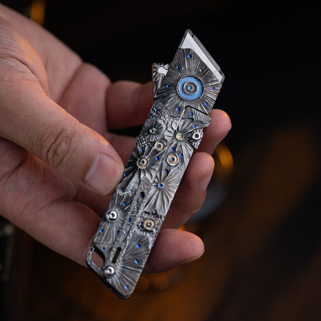 Obsidian Meteor Raven Titanium Utility Folding knife(Limited 30 pcs)
