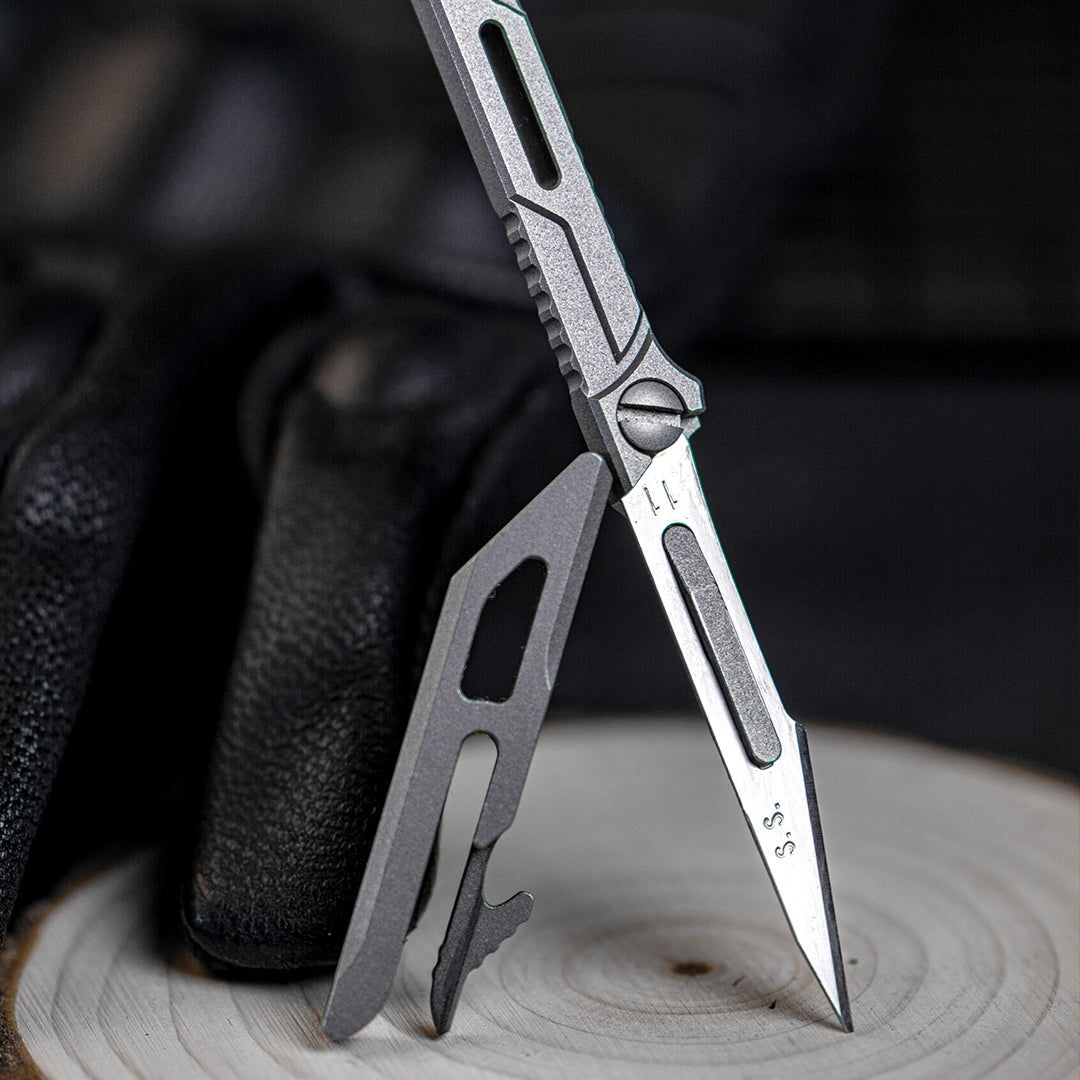 Titanium Utility Keychain Knife: Portable, Straight-Handled, Emergency Survival Tool