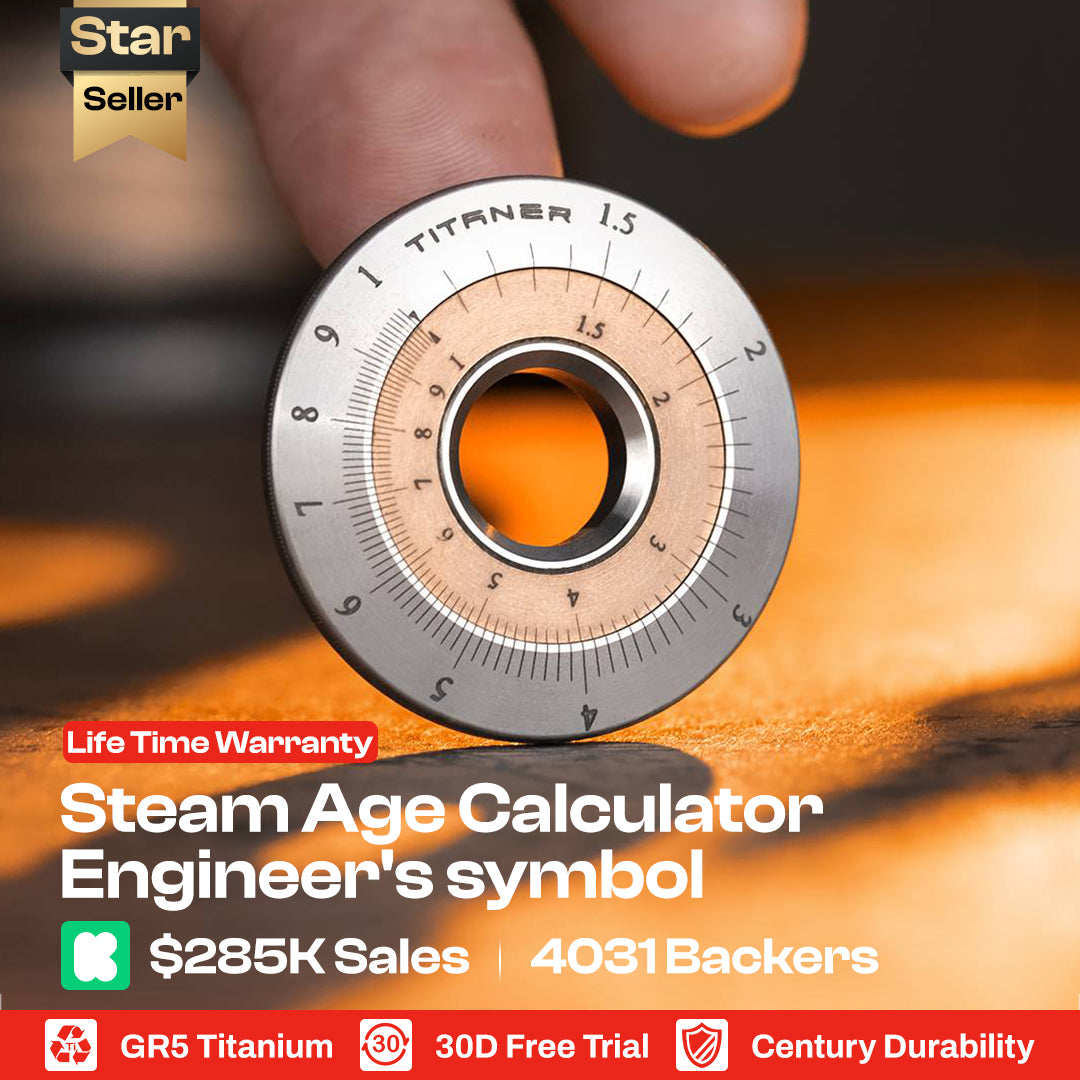 Regla de cálculo miniatura de titanio