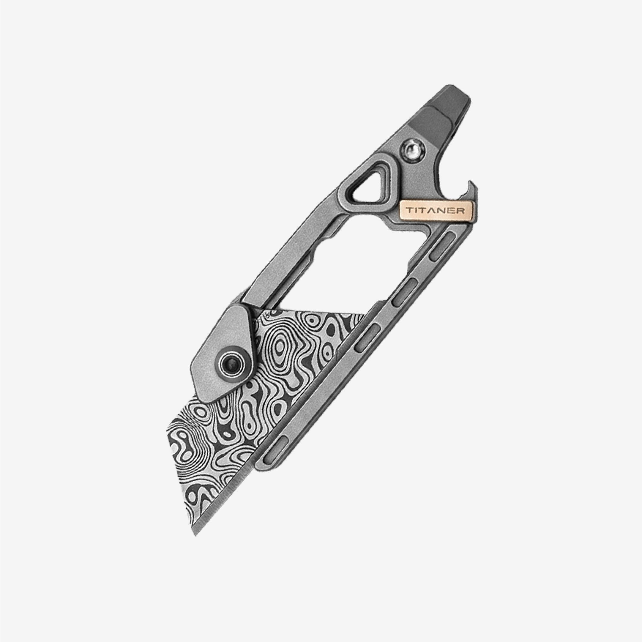 TiSafix: Titanium Safety Portable Multi Knife Damascus Pattern