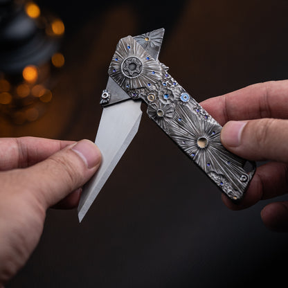 Obsidian Meteor Raven Titanium Utility Folding knife(Limited 30 pcs)