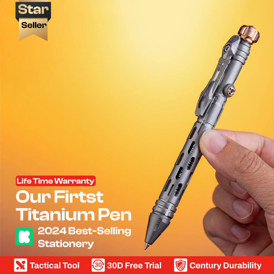 Bolígrafo táctico de cerrojo de titanio