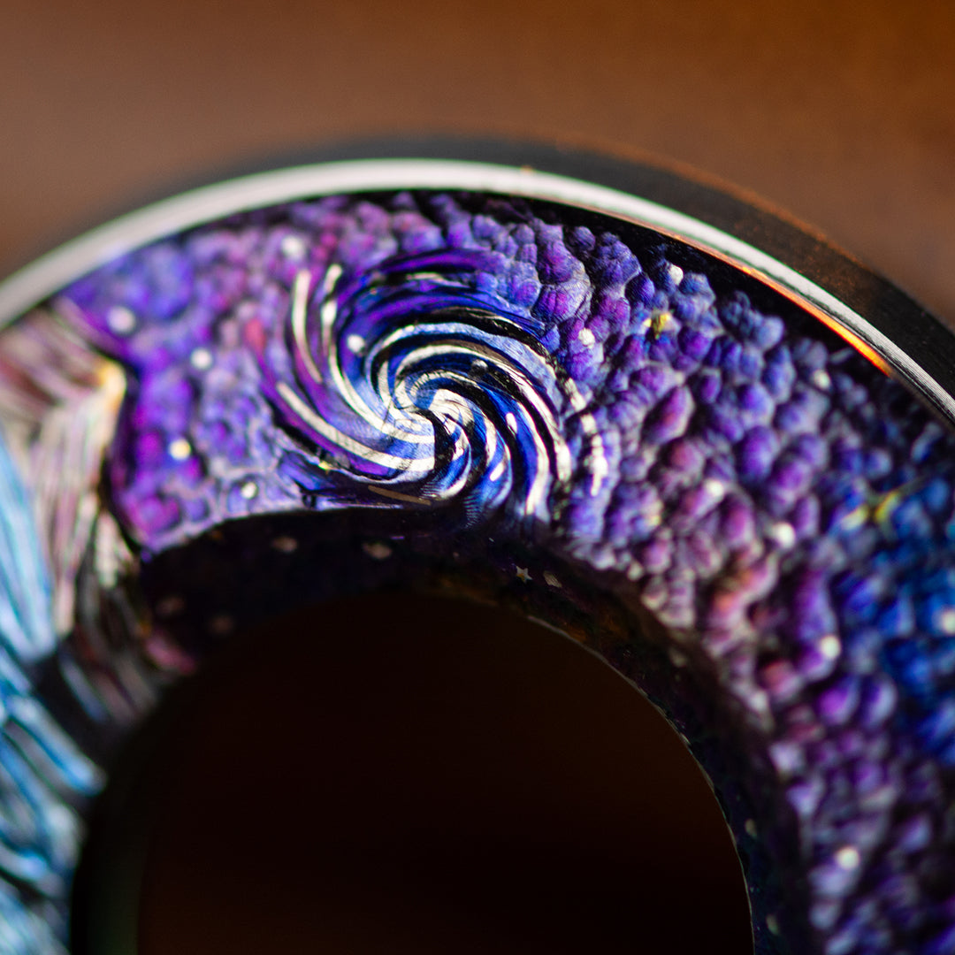 Celestial-Odyssey Titanium Curve Measure Ring