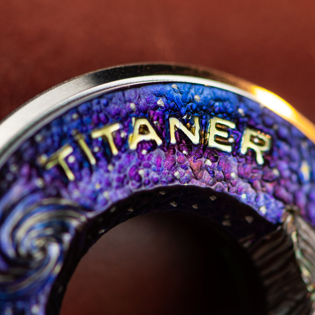Celestial-Odyssey Titanium Curve Measure Ring