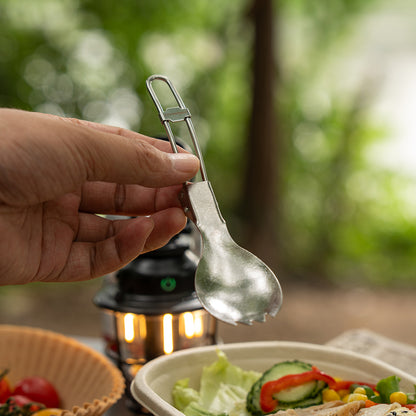 Titanium Portable Folding Spork&Spoon