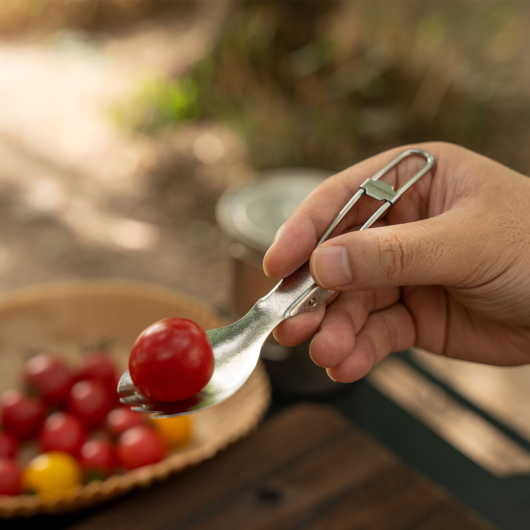 Titanium Portable Folding Spork&Spoon