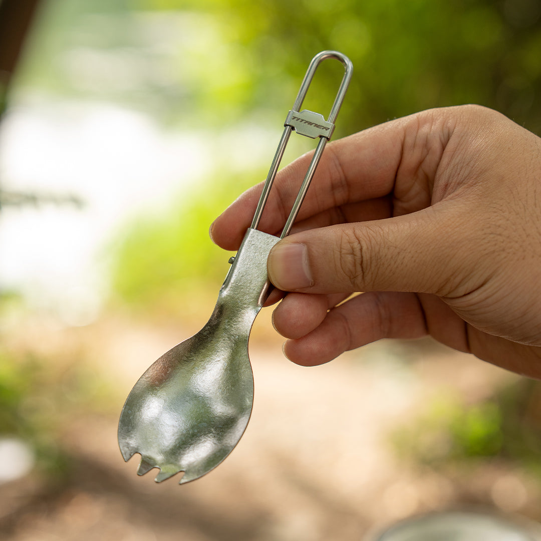 Titanium Portable Folding Spork&Spoon