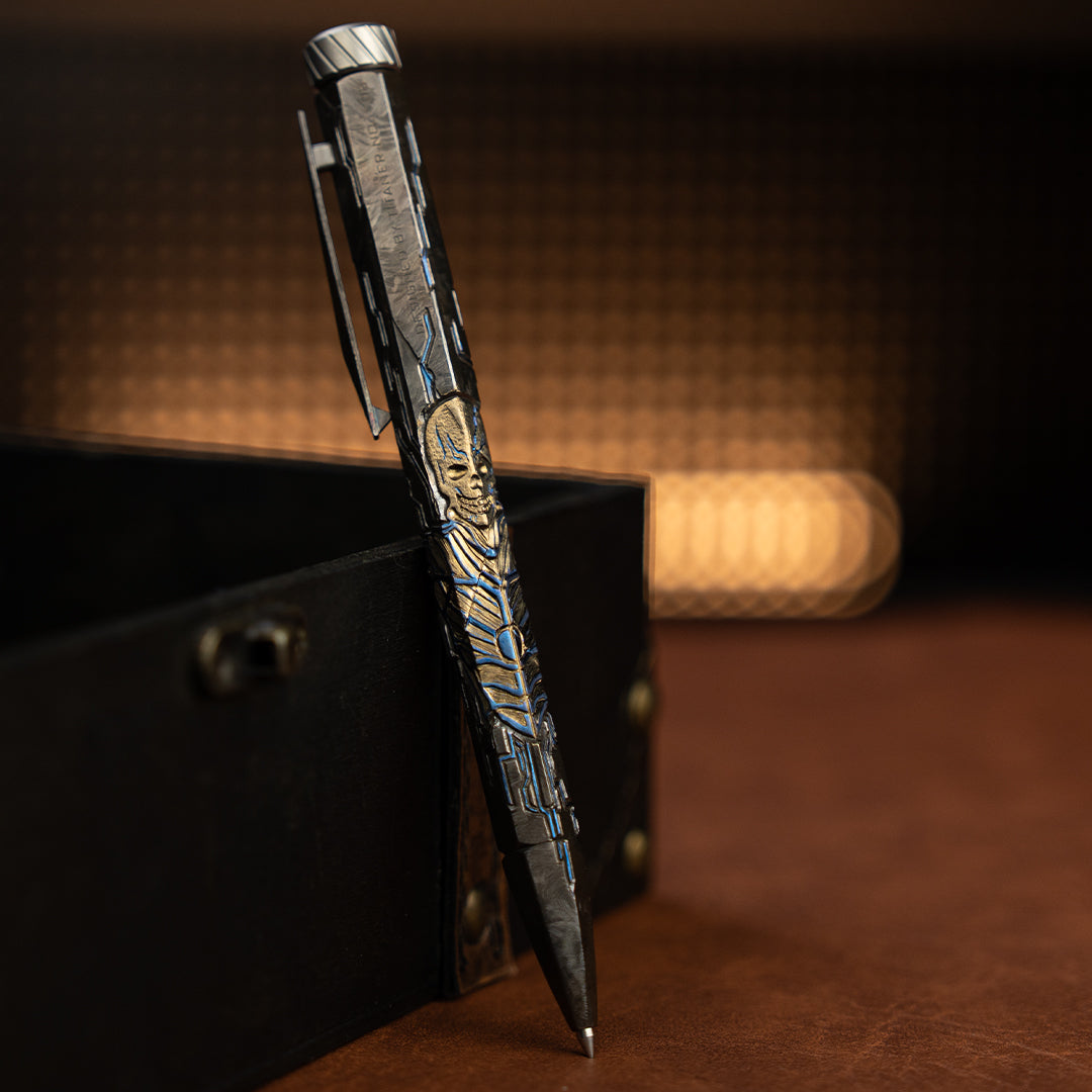 Nether Pillar: Hand Carved Titanium EDC Pen【Limited 20 Pcs