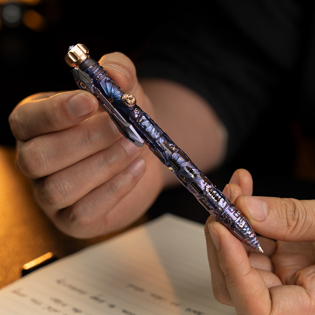 Blue Meteor: Titanium Tactical Bolt-Action Pen【Limited 50 Pcs