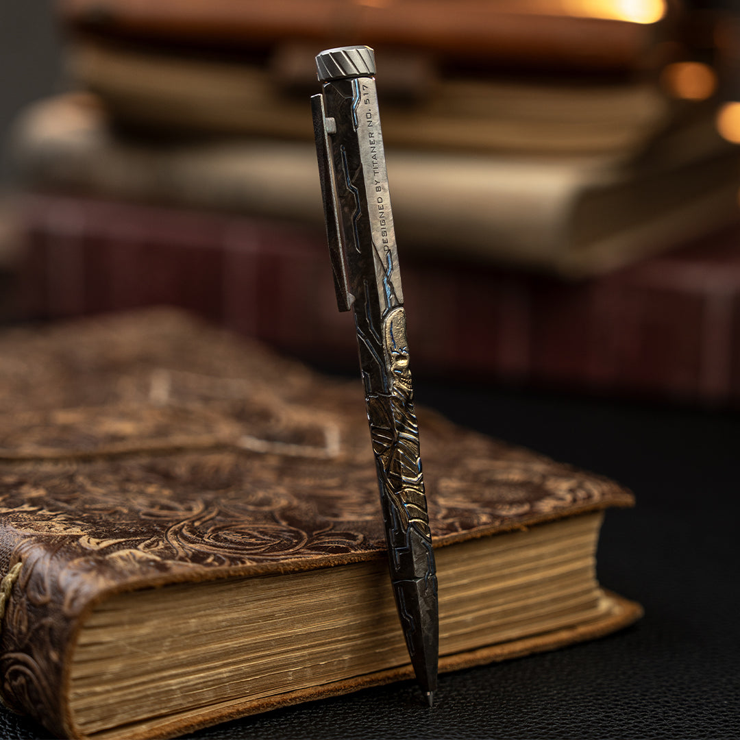 Nether Pillar: Hand Carved Titanium CNC Machined EDC Pen【Limited 30 Pcs】
