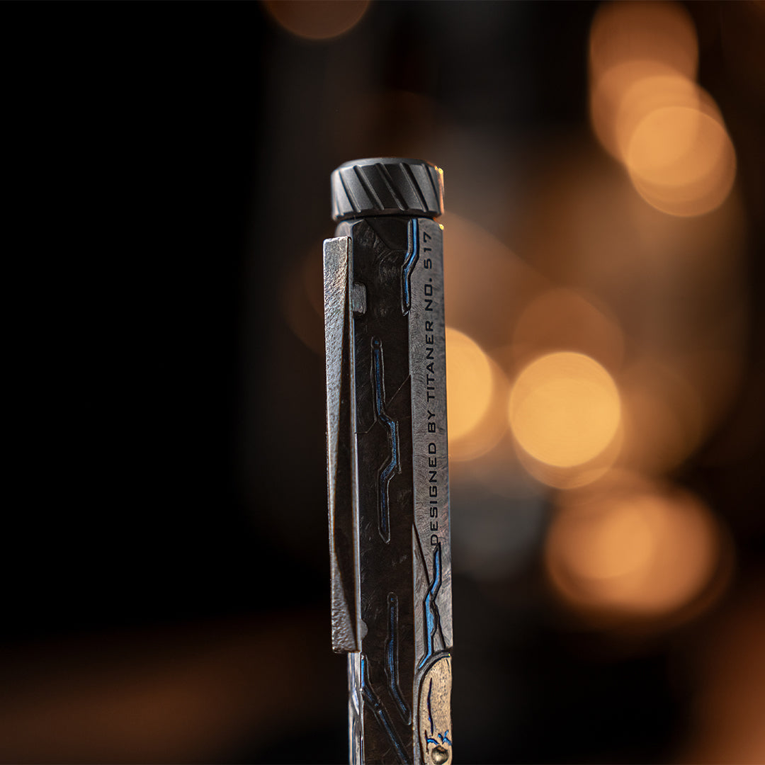 Nether Pillar: Hand Carved Titanium CNC Machined EDC Pen【Limited 30 Pcs】