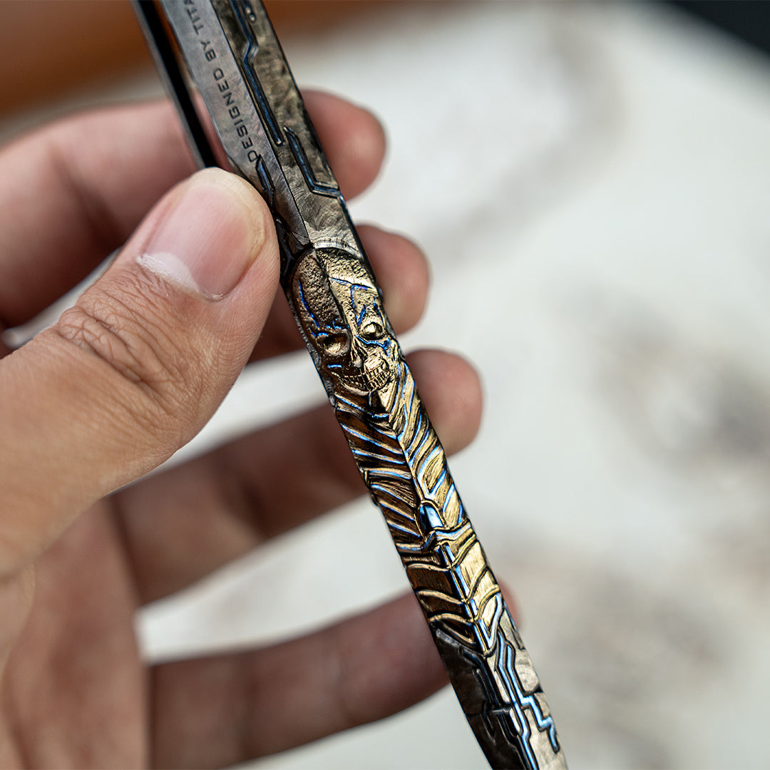 Nether Pillar: Hand Carved Titanium CNC Machined EDC Pen【Limited 30 Pcs】