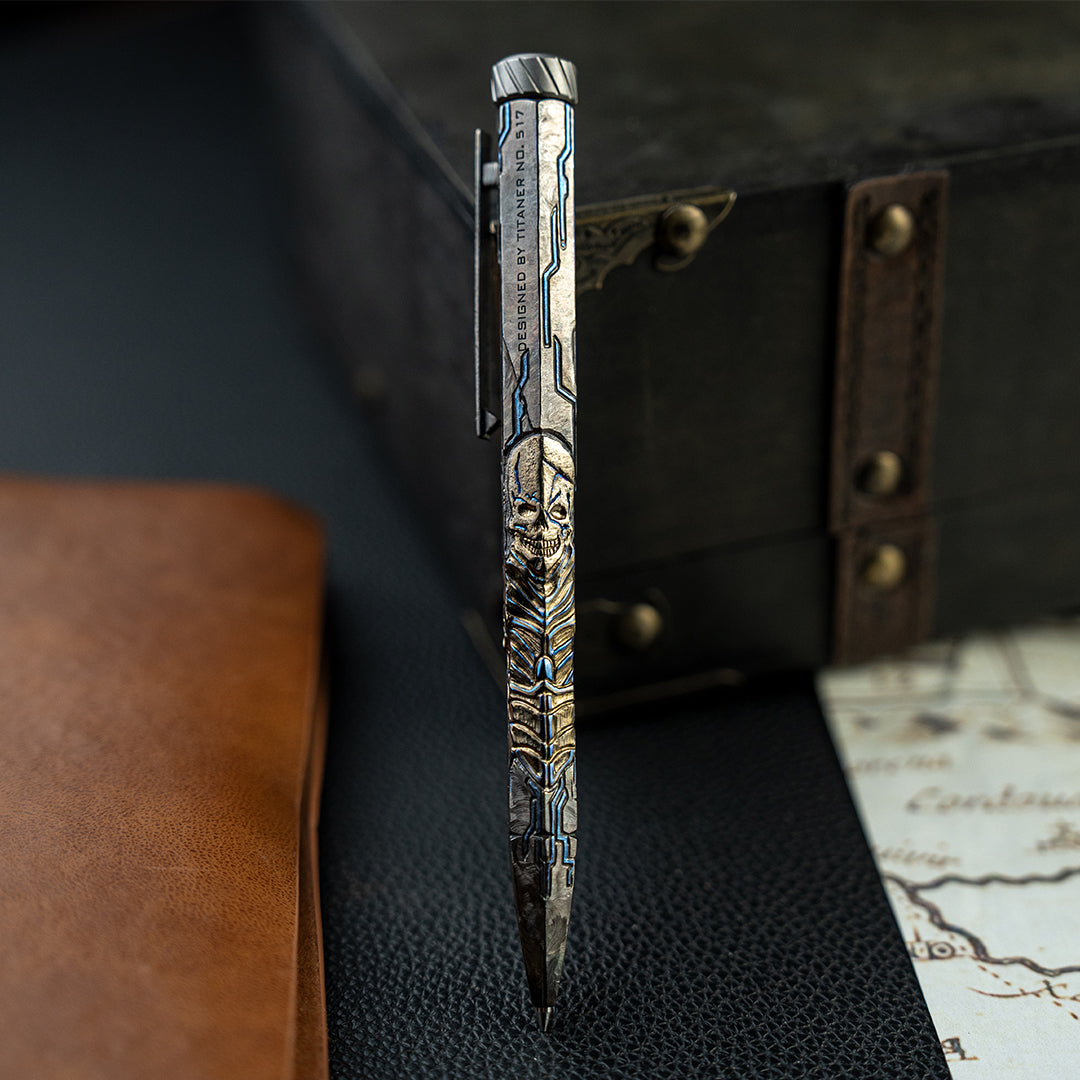 Nether Pillar: Hand Carved Titanium CNC Machined EDC Pen【Limited 30 Pcs】